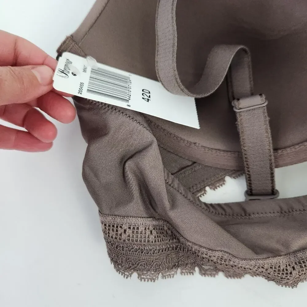 NEW Felina Paramour Bra 42D Brown Multiway Straps Underwire Neutral Bra